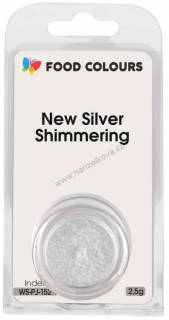 Prachová barva perleťová - Food Colours New Silver Shimmering 2,5g